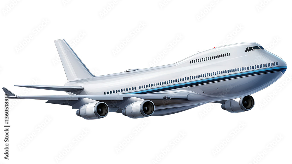 Obraz premium Modern Commercial Airplane Illustration