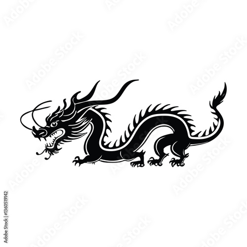 black and white dragon