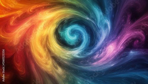 A colorful swirl of colors, creating an abstract background with swirling rainbow clouds.
