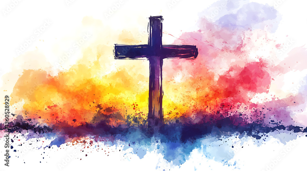 Obraz premium a silhouette of a cross