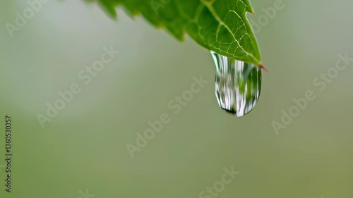 Close Up Of Fresh Green Leaf Veins