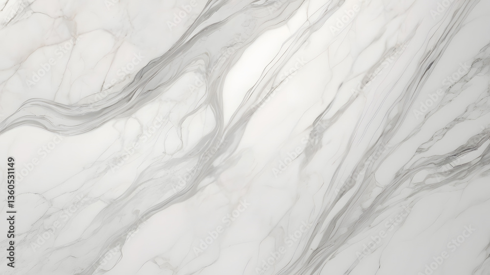 Obraz premium Textura Elegante de Mármore Branco com Veados Cinza e Dourado