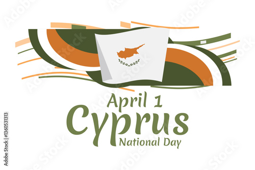 April 1, National day of Cyprus vector illustration. Suitable for greeting card, poster and banner.