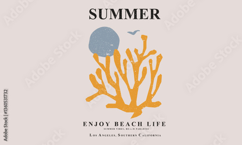 Enjoy beach life. Summer good vibes vector graphic design for apparel, stickers, posters, background and others.
