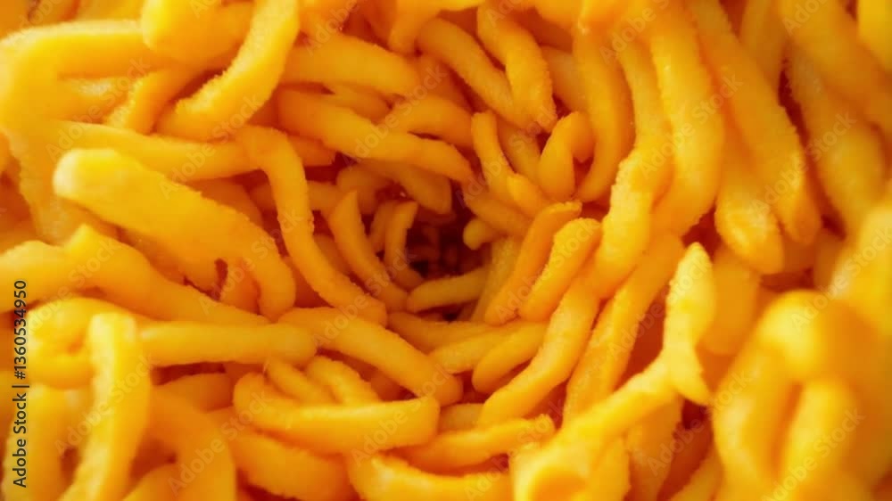 A close-up of a pile of French fries and carrots with a focus on fresh ingredients Video A close-up of a pile of French fries and carrots with a focus on fresh ingredients Video