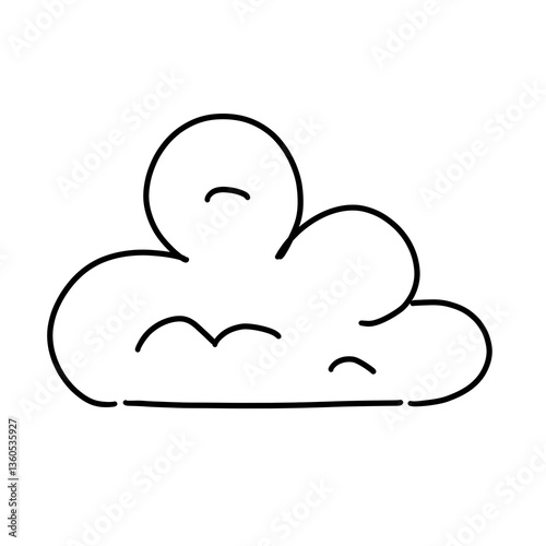 A puffy, rounded cloud shape with a smooth outline, representing weather, dreams, or softness.