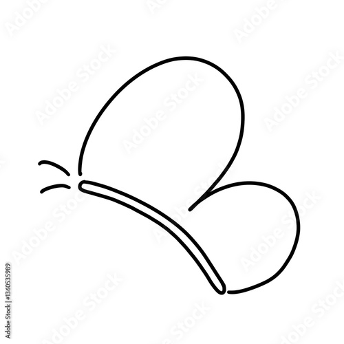 A free-flowing butterfly outline with curved wings, symbolizing beauty, freedom, and transformation.