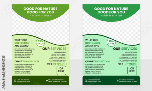 Modern agro based flyer design with natural colour
