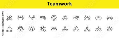 Teamwork Icons Collaboration, Unity, Synergy, Partnership, Group