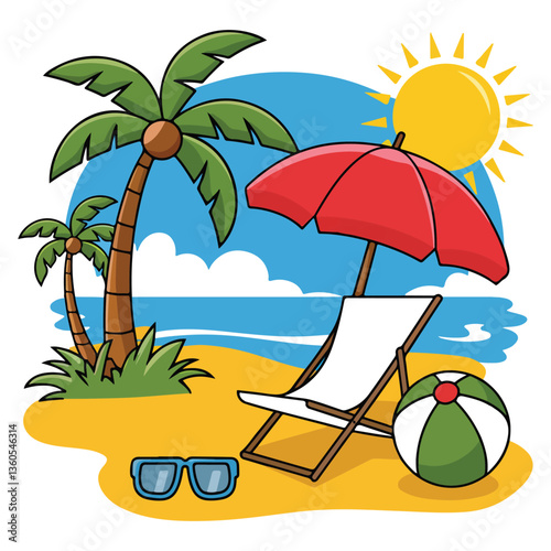 summer beach vector illustration