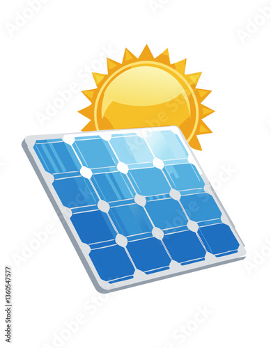 solar panel and sun