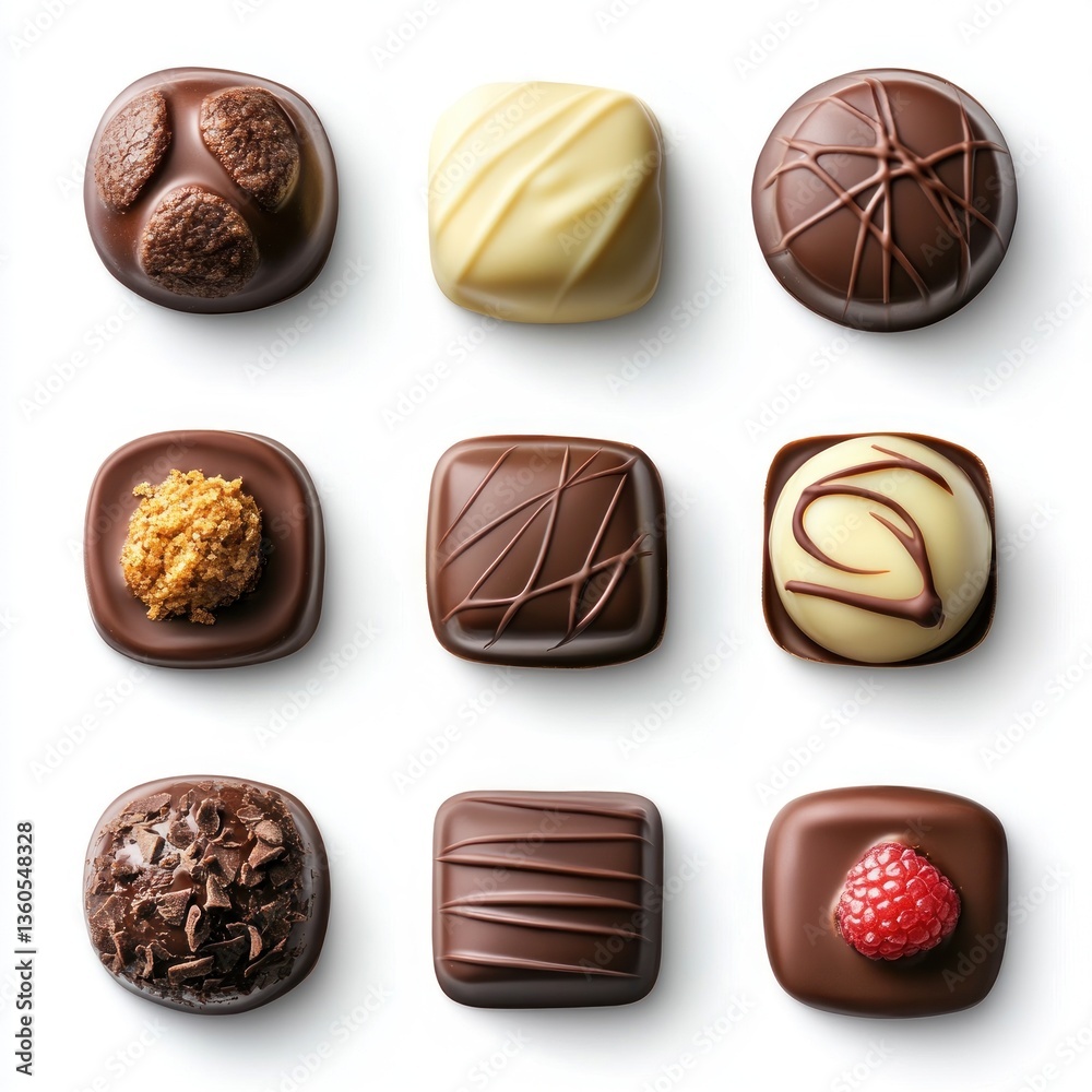Fototapeta premium chocolate pralines isolated on transparent or white background design
