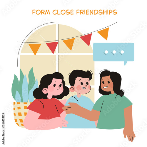 Preschool Education. Flat Vector Illustration