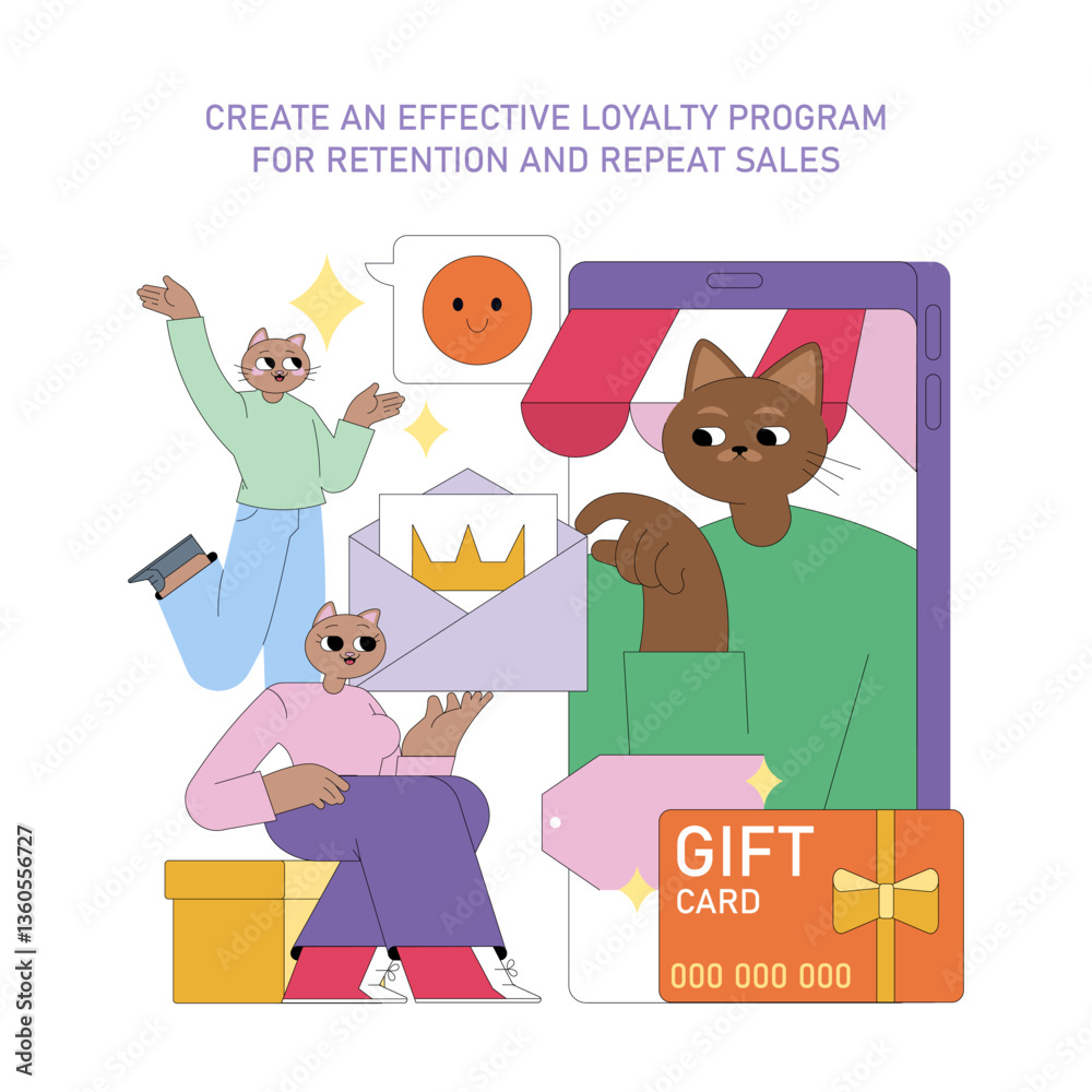 Fototapeta premium Product Marketing. Flat Vector Illustration