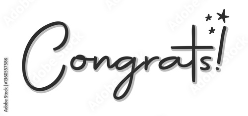 Congrats design with stars, calligraphic message for banner or congratulating card