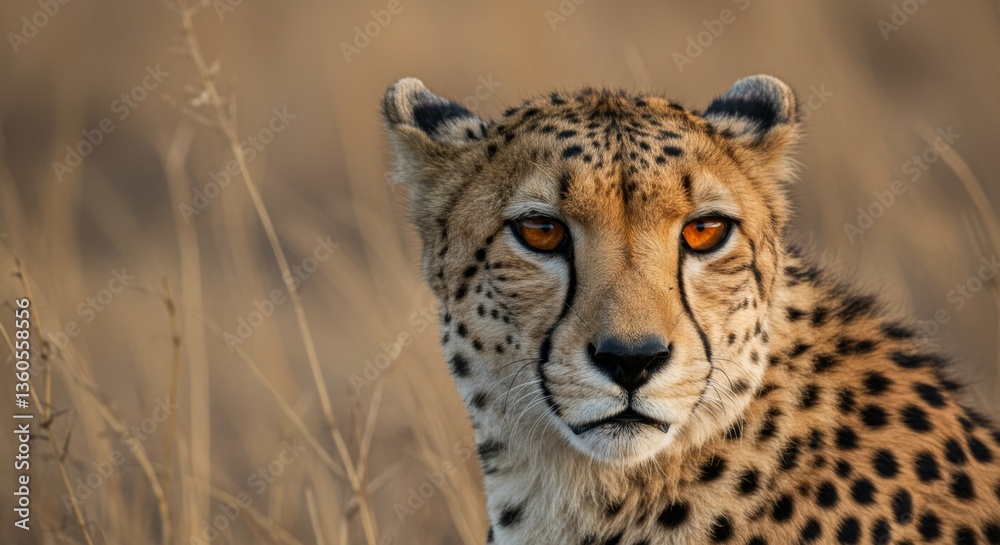 Majestic cheetah in natural habitat captured in close-up wildlife photography Majestic cheetah in natural habitat captured in close-up wildlife photography