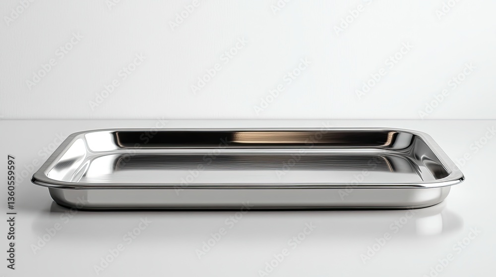 A single crumb tray with a polished stainless steel finish A single crumb tray with a polished stainless steel finish