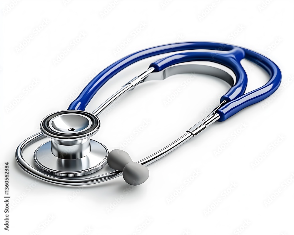 A close up studio shot of a medical stethoscope A close up studio shot of a medical stethoscope