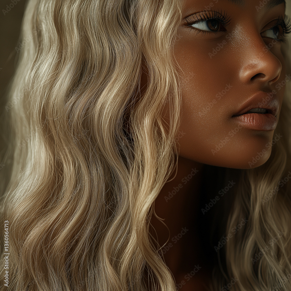 Naklejka premium Porträt Afroamerikanische Frau mit blonden Haaren