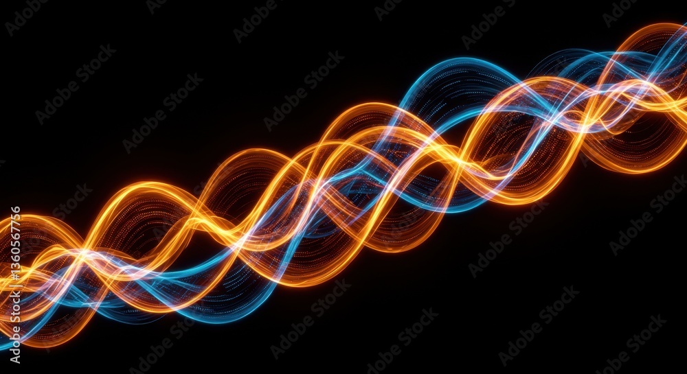 Intertwining Orange and Blue Energy Waves Intertwining Orange and Blue Energy Waves