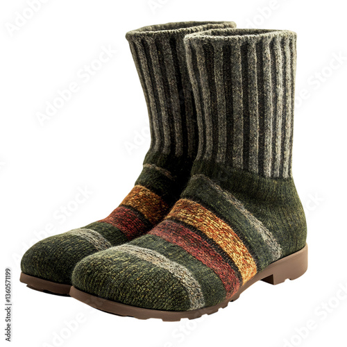 Wallpaper Mural Woolen Socks with Striped Patterns Isolated on Transparent Background Torontodigital.ca