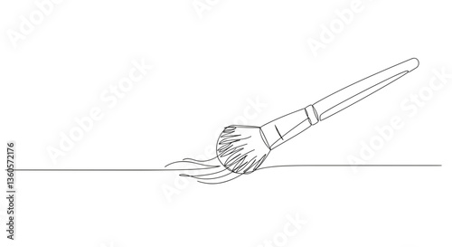 Line art of a paintbrush creating strokes