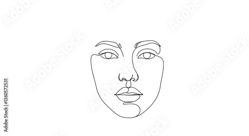 Line art illustration of a face