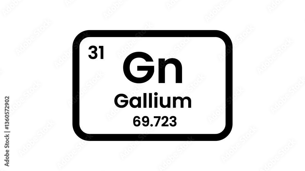 Gallium element icon, Periodic table element Gallium icon. Element of the periodic table of the Mendeleev system icon animation. Gallium element icon, Periodic table element Gallium icon. Element of the periodic table of the Mendeleev system icon animation.