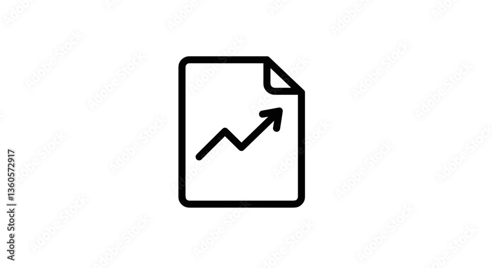 Document with upward arrow symbolizing growth Document with upward arrow symbolizing growth