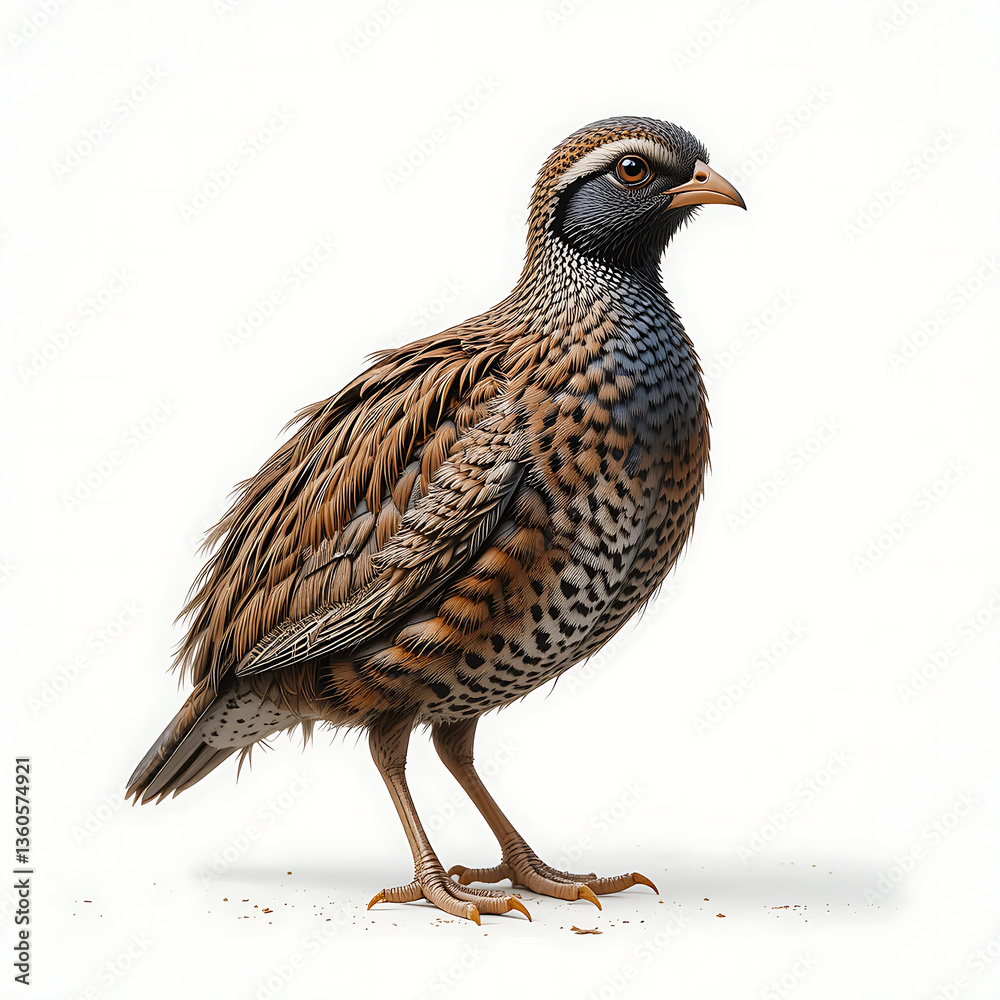 Obraz premium close up quail isolated on white background