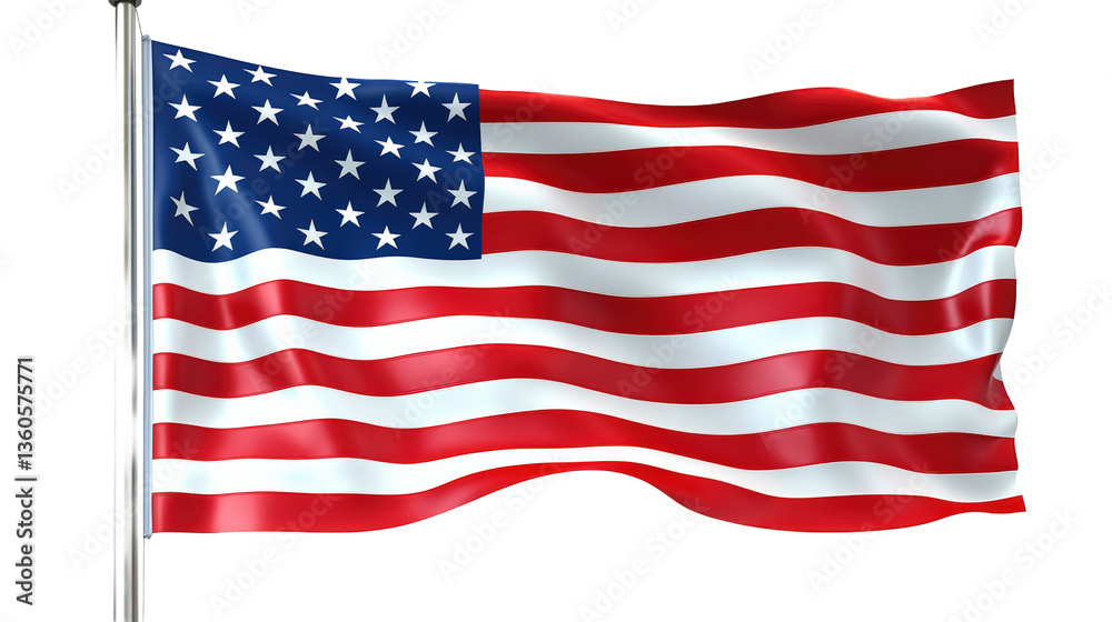 Fototapeta premium American Flag Waving in the Wind