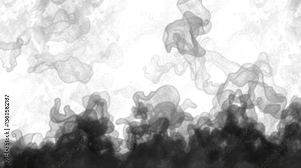 Grey smoke slowly rising. Mist effect. Isolated fog flowing. Transparent background. PNG file. Grey smoke slowly rising. Mist effect. Isolated fog flowing. Transparent background. PNG file.