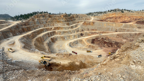 Giant bauxite quarry, raw material for aluminum