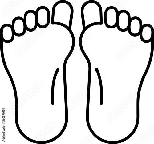 Toes outline icon on white background