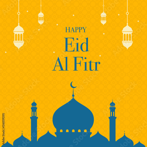 Eid Al Fitr and Ramadan Kareem Template design stock illustration