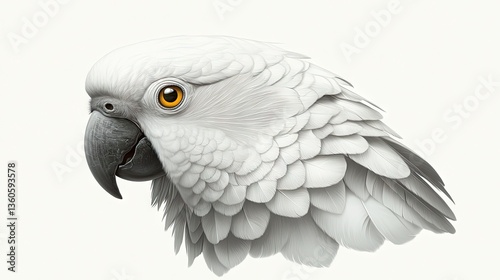 Ornate 19th-century naturalist illustration of an exotic parrot, finely detailed feathers and shading.