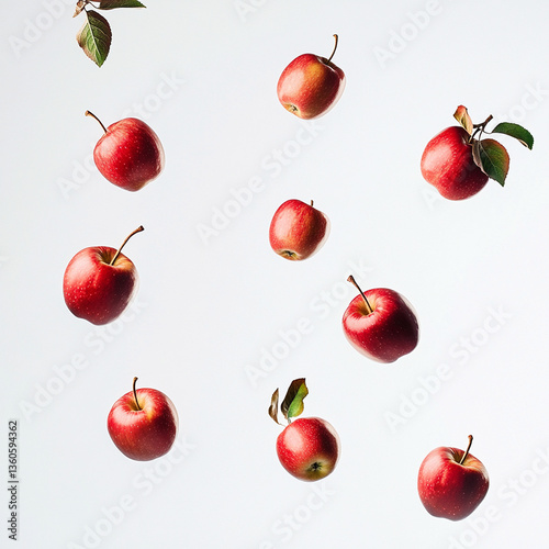 red apples on white background