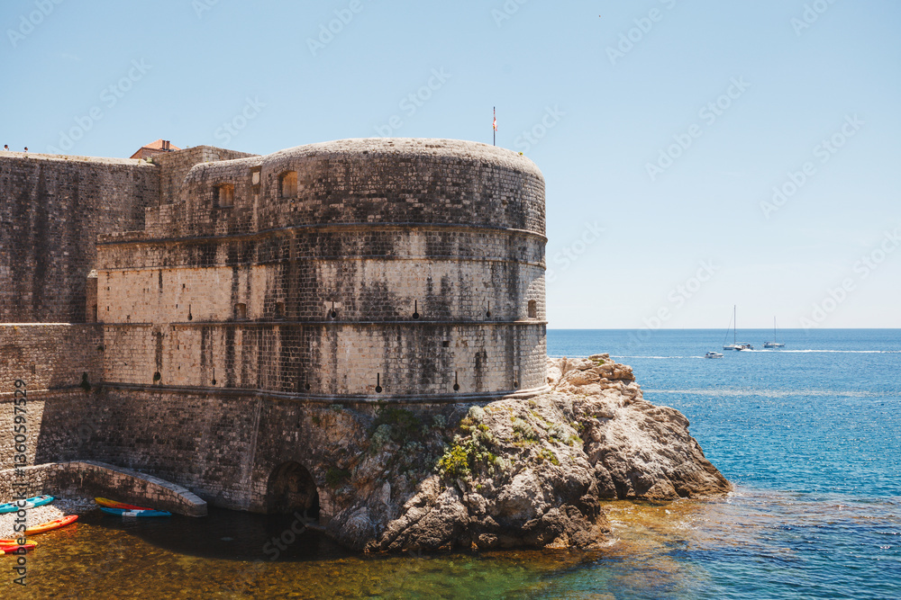 View of Fort Lovrijenac in the Old Town of Dubrovnik in Croatia