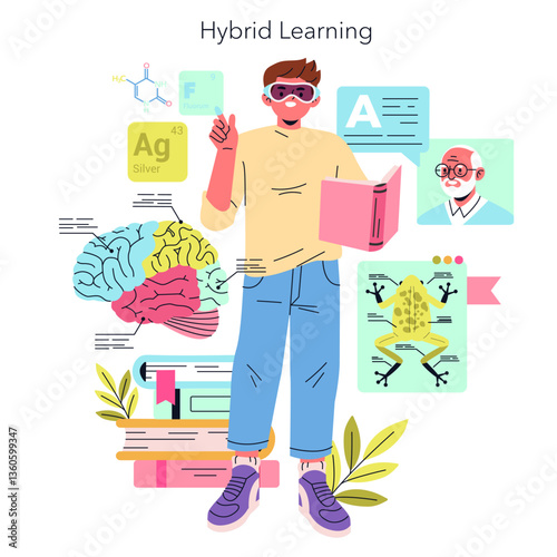 Beta Generation. Flat Vector Illustration
