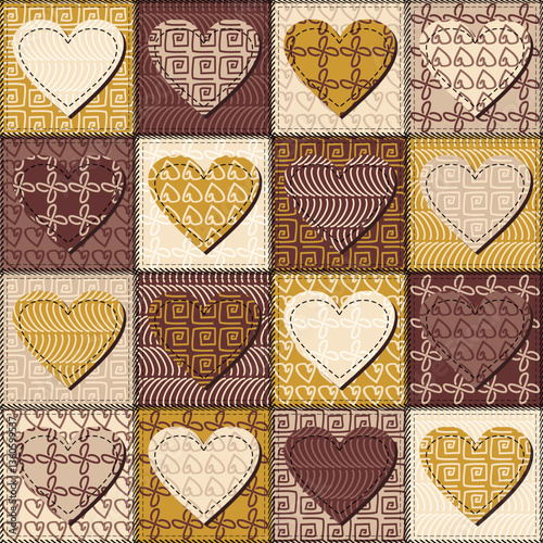 Patchwork print wallpaper background with different patterns quilting hobby craft handmade