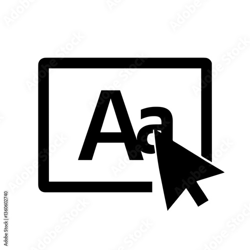 Vector icon of a text cursor with font symbol 'Aa' representing text accessibility