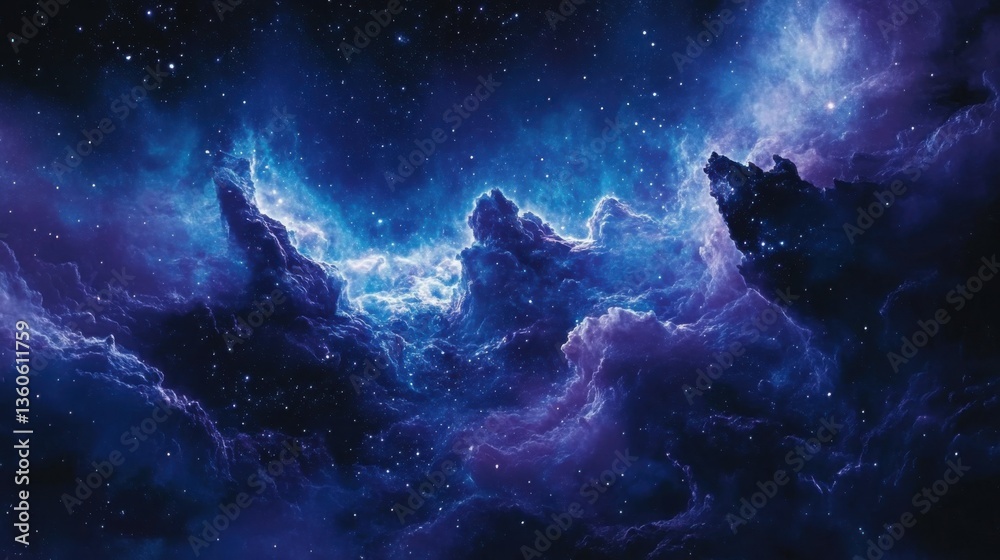 Fototapeta premium Nubes cósmicas, espacio profundo, imágenes del universo