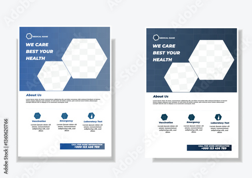Creative health care flyer Template design for pint