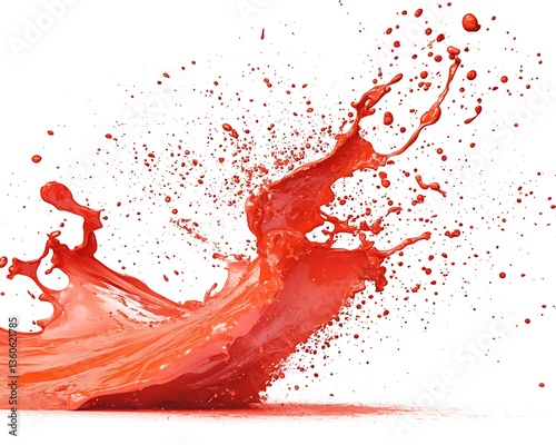 Dynamic splash of vibrant red liquid creating an artistic form