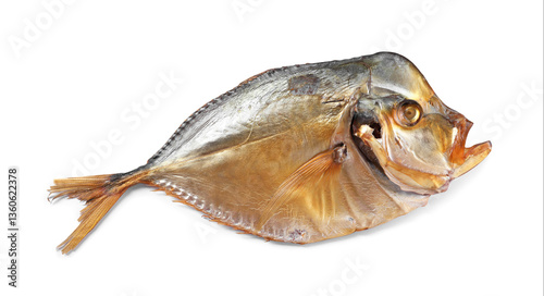 Canvastavla Dried moonfish isolated on white, top view