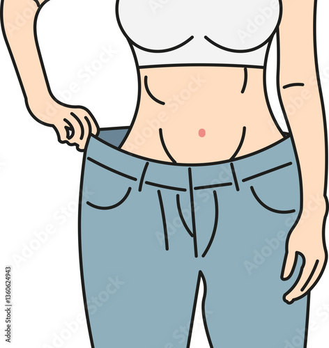 woman with thin belly and thin waist