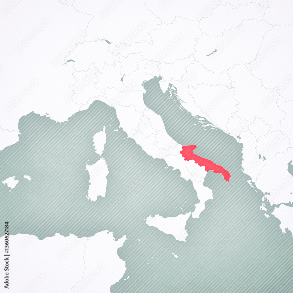 Obraz premium Map of Italy - Apulia