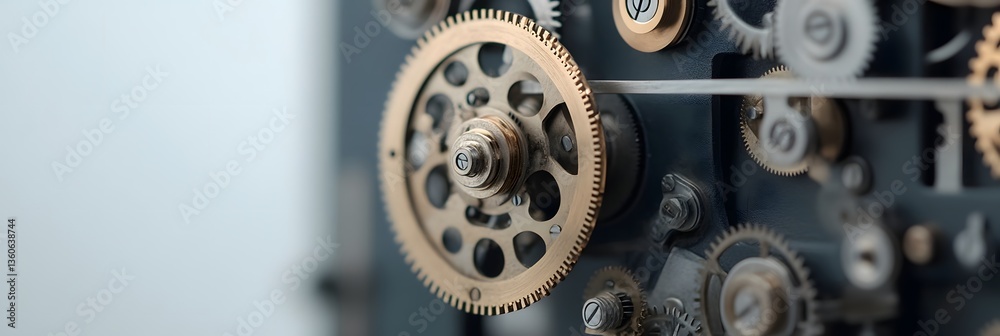 Fototapeta premium Intricate mechanisms come to life in a workshop brimming with timeless craftsmanship and precision engineering during daylight hours