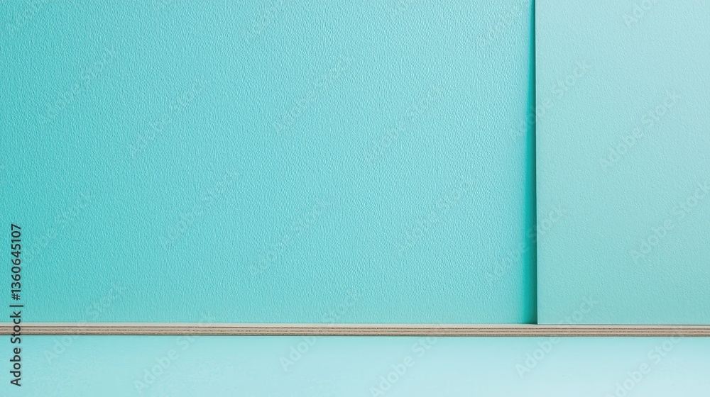Fototapeta premium Empty light teal room, minimalist background, product display