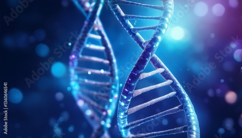 A close-up of the DNA double helix structure